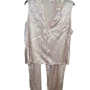PINK Victoria's Secret Pink Satin Pajama Set Size 3X